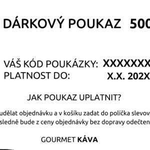 GourmetKava Dárkový poukaz 500 Kč